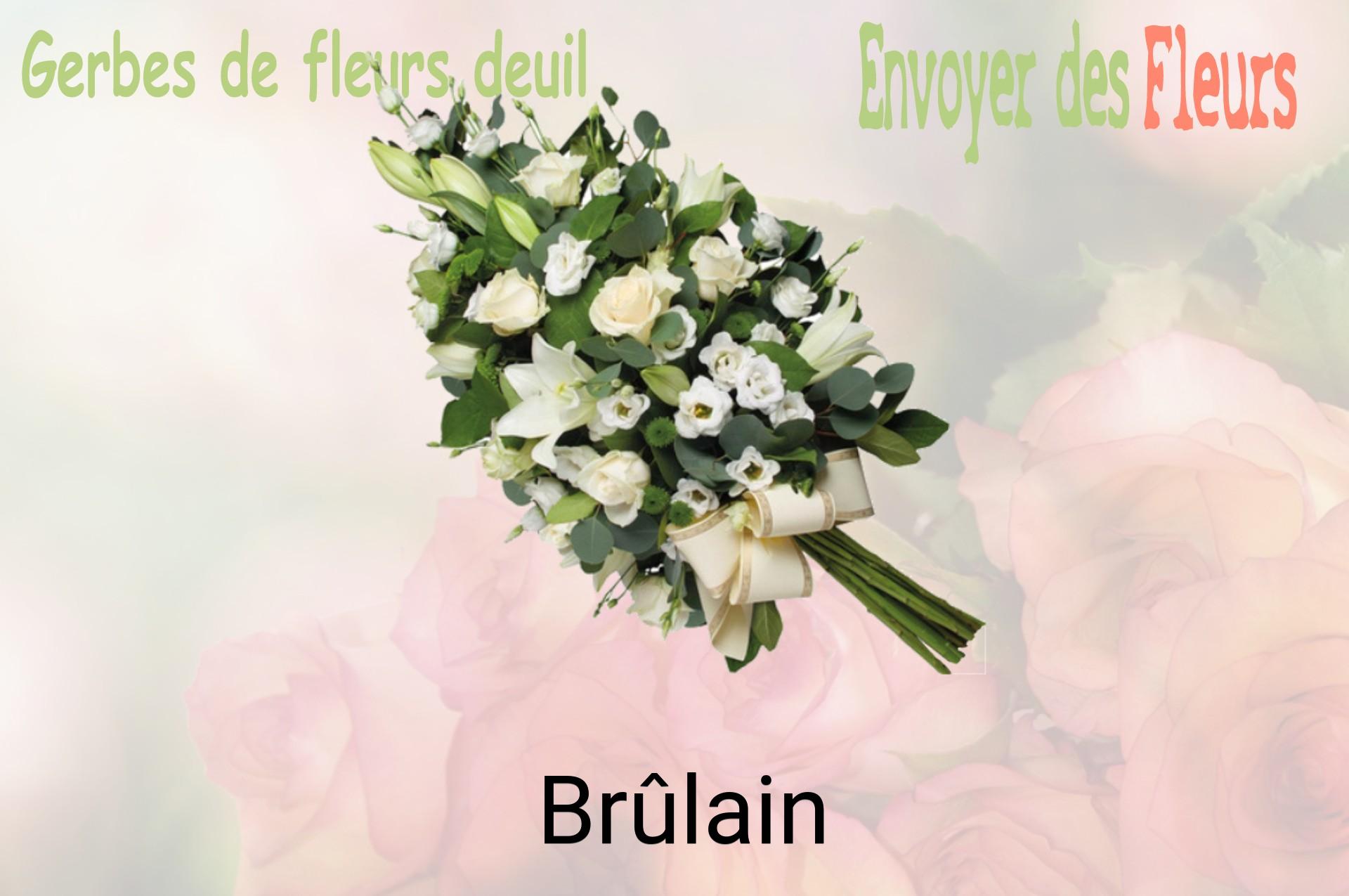 Gerbe de fleurs de deuil livrée à Brûlain